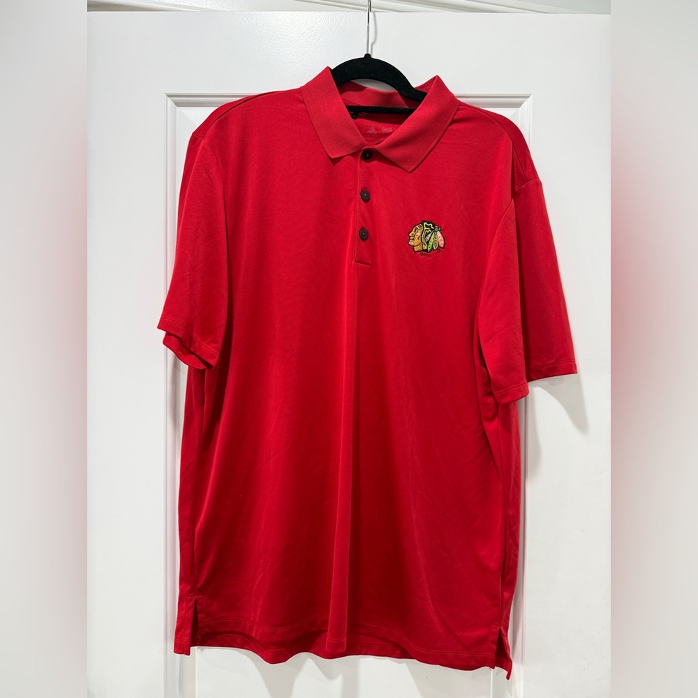 Chicago Blackhawks Red Polo Shirt with Embroidered Logo